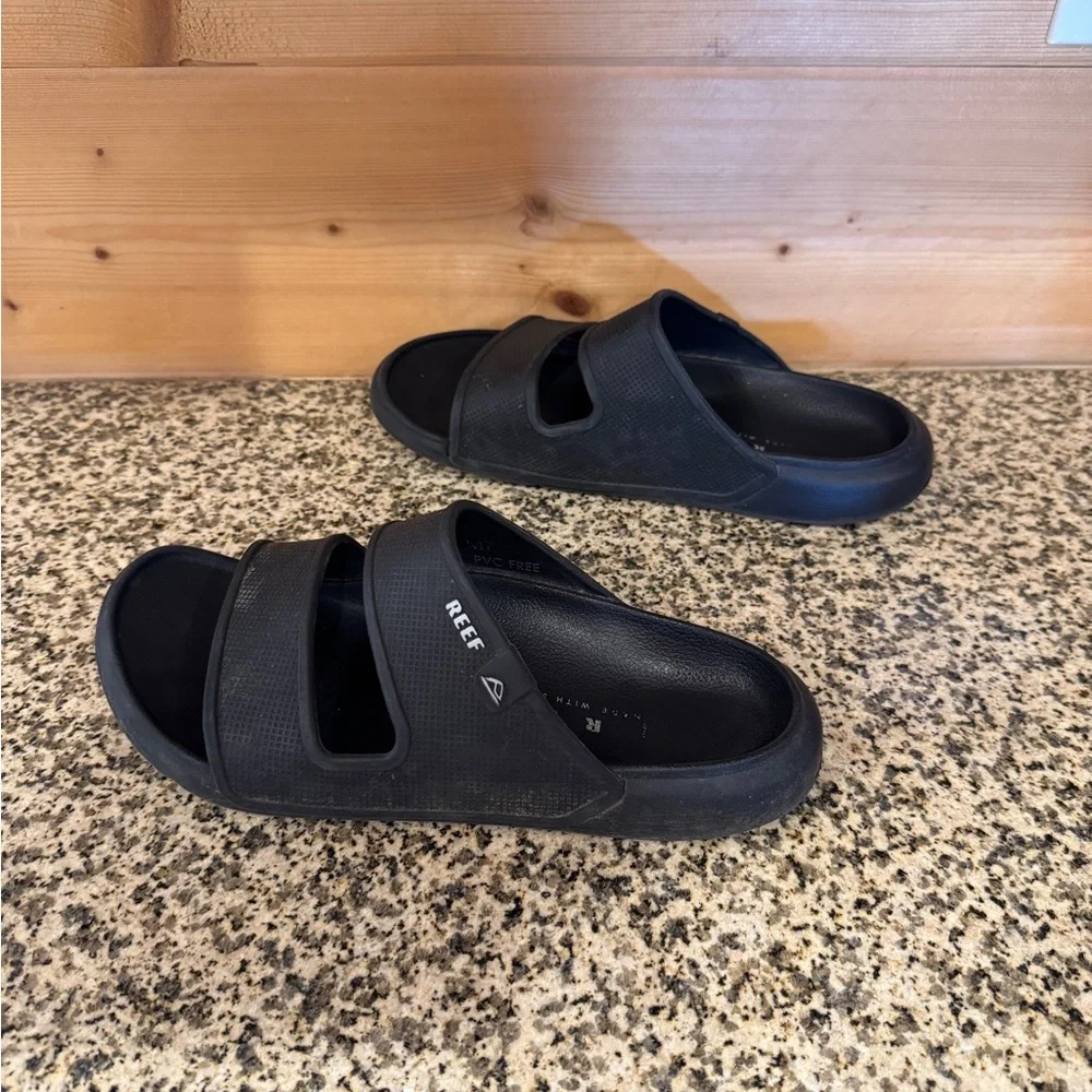 Reef Black PVC Free Slides Sandals Slip On M7‎ Made With Sugarcalle